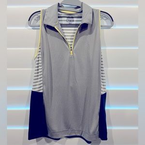 Slazenger Golf sleeveless polo zipper front